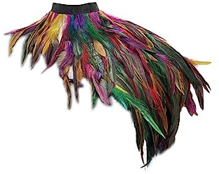 Asudaro Federumhang, Federkragen Damen Gothic Feder Umhang Cape Federschmuck Feather Shrug Halskette Kragen Mantel Gothic Steampunk Feather Shawl DIY Deko Fransen Feder Schal Kleidung Zubehör