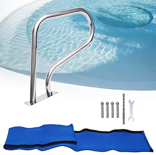 Pool Haltegriff Edelstahl mit 120KG Traglast Schwimmbad-Handlauf U-förmiger Treppengeländer mit Griffabdeckung für Schwimmbäder Schräglagen Spa Wasserpark usw