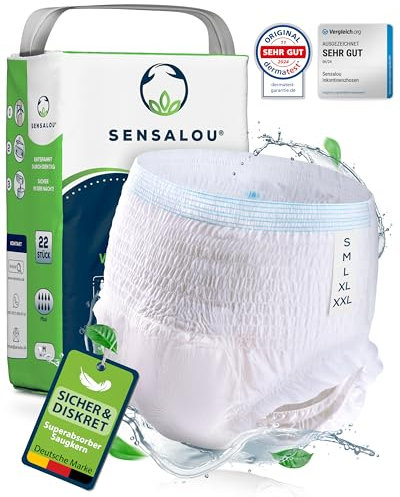 Sensalou Inkontinenz-Windel-Höschen Größe S (22 Stk) für Jugendliche und junge Erwachsene - Saugstarke Windeln Pants - Schutz-Hosen Frauen Männer Tag Nacht