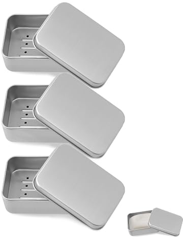 Seifendose Aus Aluminium, 3 Stück Seifenschale zum Reisen, Seifenschalen mit Abtropfgitter, Seifenbox Wasserdicht Klein für Reise für Zu Hause Oder Auf Travel