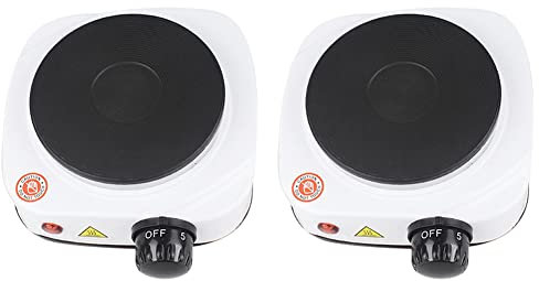 KEALBAUS 2X 500 W Mini eléctrico Placa de calefacción estufa encimera práctica placa calefactora sólida para hornos Ue de corriente