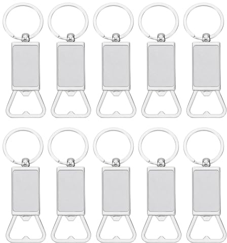 QUARKZMAN 10pz Sublimazione Metallo Apribottiglie Portachiavi 3,1x9,4cm | Vuoto Trasferimento Sublimazione Portachiavi, Fai Da Te, Personalizzato Sublimazione Foto