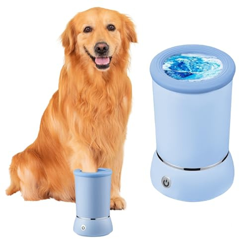 Pulitore automatico per zampe di cane, rondella elettrica per zampe di cane, macchina per la pulizia dei piedi del cane ricaricabile USB, tazza per animali domestici per cani di taglia piccola, media