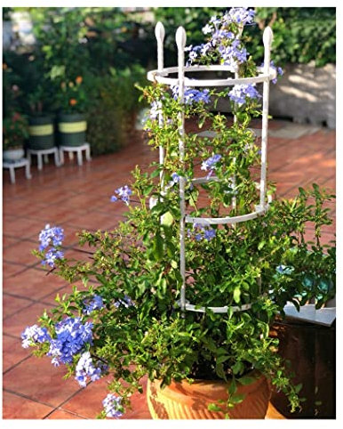 Rankgitter aus Edelstahl für Kletterpflanzen, weißer Obelisk, Blumen- und Pflanzenstütze, einfache Montage, hitzebeständig, 30 x 180 cm