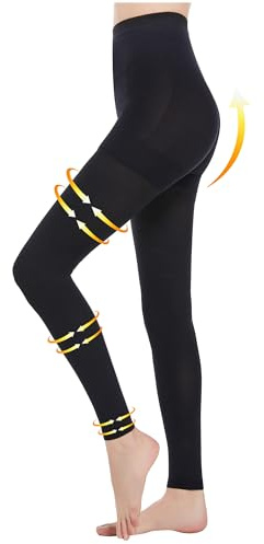 Myshear Medical Compression Tights Women, 20-30 mmHg Graduated Compression Pantyhose Men, Footless Compression Stockings, High Waist Compression Leggings, Support Hose for Varicose Veins, Edema, Dvt