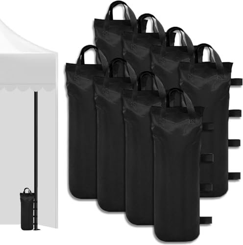 Pavillon Sandsack Gewichte, 8 Stück Gewichte für Pavillon 50x20cm, SandsäCke zum BefüLlen für Gazebos, Mit Fixierter Nagel 600D Oxford Stoff Sandsack Beschwerung für Pavillon Garten Strand Zelt