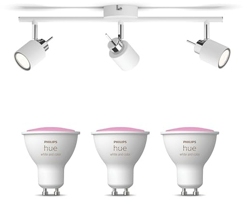 Philips Hue Meranti Aufbaustrahler (Weiß) - 3-Flammig - Weiß/Farbe | Deckenstrahler - GU10 - Hue White and Color Ambiance