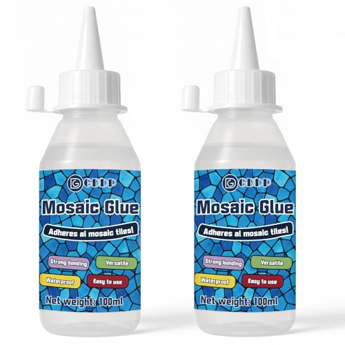 LAMXIN 200ml Mosaikkleber, Transparent Wasserfest Feuchtigkeitsbeständig Mosaik Kleber, Geeignet für Heimwerkerarbeiten, Geeignet für Glas, Keramik, Holz, Kunststoff, für den Innen- und Außenbereich