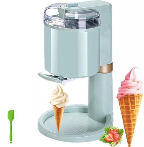 Gaufrier à Cornet de Glace Commercial Machine à cornets de glace électrique pour glaces, sorbets et smoothies faits maison, machine de cuisine DIY facile à nettoyer pour la congélation et le