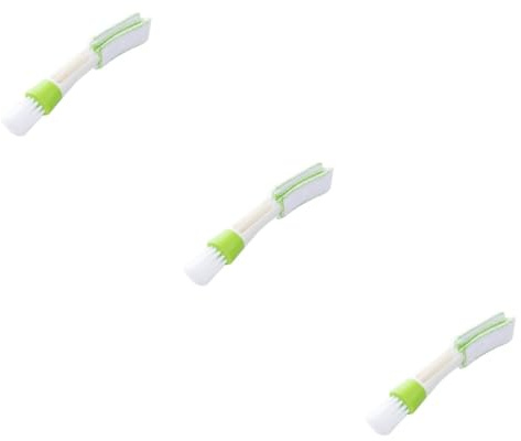 Warmhm 3pcs Multifunctional Double Ended Mini Duster with Removable Cloth and Brush Air Vent Cleaner for Car Air Conditioners Keyboards Blinds and Shutters Easy to Wash and Use