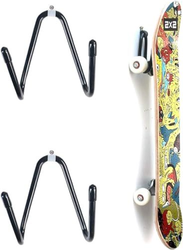 EHOENTROPY 2 supporti da parete per skateboard, supporto da parete con viti da appendere, per skateboard, longboard, pennyboard, chitarra classica, supporto da parete per chitarra