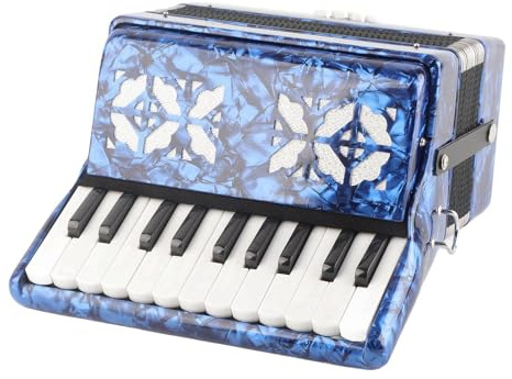 Yctze Accordion 22-Key 8-Bass Piano Keyboard Instrument - Bright Color for Stage Performance and Beginners