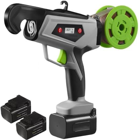 GYKOZY Machine de Fichage Électrique - Outil de Liage Automatique avec 2 Batteries, Liage Rapide en 2 Secondes pour Plantes Grimpantes de 25 mm de Diamètre, Vignes, Framboisiers