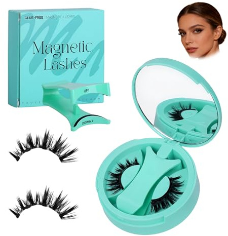 Cils Magnétiques Professionnels - Volume Russe Sans Colle, Ultra-Doux pour Peaux Sensibles, Réutilisables & Tenue 24h pour Maquillage de Star, avec Pince Incluse