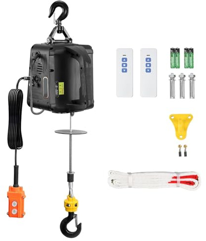 TILIEINE Paranco Elettrico Verricello Elettrico Portatile da 1100 libbre con Telecomando Wireless per la Protezione dal sovraccarico Argani elettrici(500-B)
