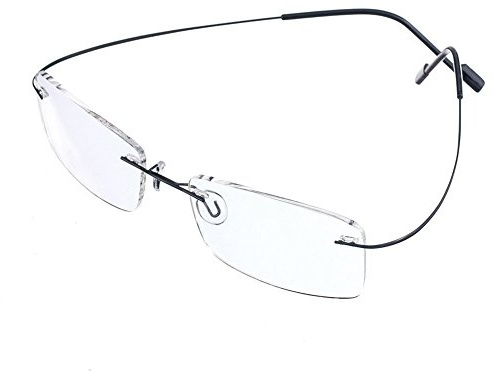 Rongchy Superleichte Titan-Arbeitsbrille für Kurzsichtige, Nahsichtbrille, Stärken -0,5 bis -6,00, für Damen und Herren, modische randlose Brille bei Kurzsichtigkeit