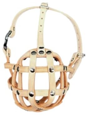 L&J Pets Uk Maulkorb für Französische Bulldogge, leichtes Leder (Beige)