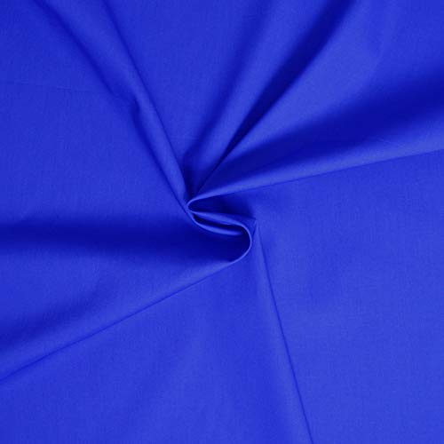 Kupong poplin tyg 100 % bomull - bomullstyg - bomullspoplin tyg (1 m x 1 m46, kungsblå)
