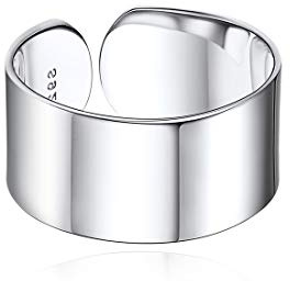 ChicSilver 925er Bandring damen 5/10/15mm Breit verstellbare Glatt Offener Ring Silber gebürstete Bandring Personalisierte Ring mit Geschenkebox für Damen Herren Mädchen