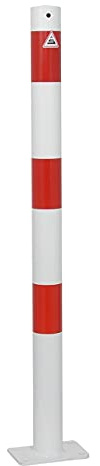 Absperrpfosten 2-er Set, ortsfest, zum Aufdübeln, aus Stahlrohr Ø 60 mm, verzinkt und beschichtet, Überflur 900 mm