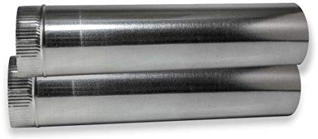 5 Pack - 14 X 24 - Round Duct Sheet Metal Pipe - 26 Gauge Galvanized - Crimped End Connection [5 pcs 2']