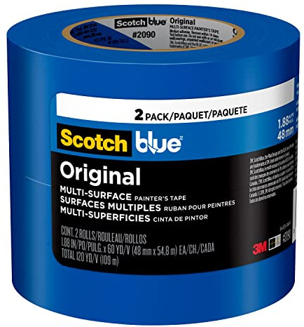 ScotchBlue Original Lot de 2 rouleaux de ruban adhésif multi-surfaces 4,8 cm x 55,4 m