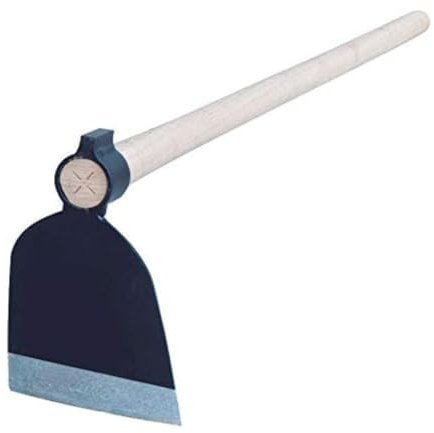 Azada con mango de madera de acero especial forjado para agricultura y jardinería. 650 gr. Mango 130cm