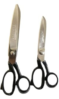 Panther Surgical Tijeras de sastre de acero inoxidable, mango de color negro resistente, 8 '' 10 '', tijeras de corte de tela, tijeras de costura, tijeras de corte de tela (ambas de 8 '' 10 '')