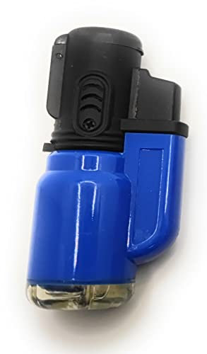 1 x Briquet Tempête Chalumeau Torche à Capuchon clapet - Rechargeable gaz - Réglable (Bleu Fonce)