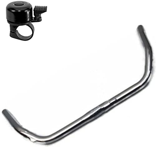 Fahrradlenker Bügelbeite 535 mm Fahrrad Lenker aus Stahl Silber inkl. Fahrradglocke