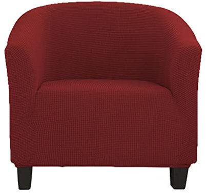 GUYIRT Jacquard Club Chair Schonbezug Stretch Weich 1-teilig Sesselbezug rutschfest Sesselhusse Abnehmbar Maschinenwaschbar Stilvoll Möbelschutz -rot