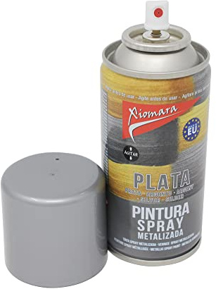 Bright Ideas Pintura en aerosol lacada con acabado para manualidades festivas, decoraciones de Navidad y coronas, plata metálica, lata de 150 ml