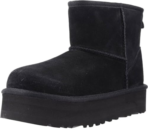 UGG Classic Mini Platform, Stivali alla Moda Bambine e ragazze, Nero 700K, 36 EU