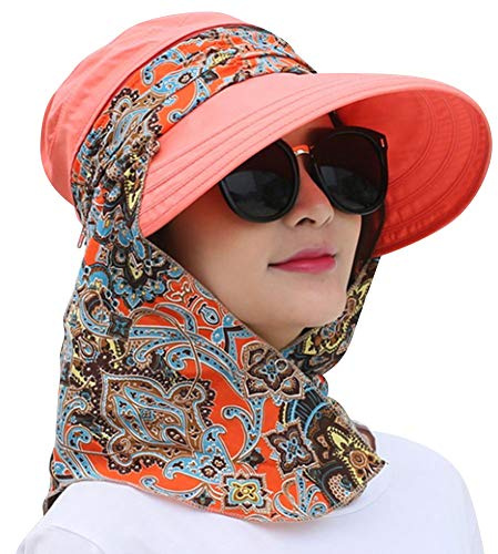 SIQITECH Sommerhut UV Schutz Sonnenmütze Damen Strandmütze Breite Krempe Sonnenmütze Verstellbar Sonnenkappe Faltbar Damenmütze mit Abnehmbar Seidennackenband Wanderhut Reise Angeln Camping