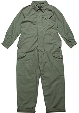 WSLCN Combinaison de Travail Multi-Poches Homme Femme Coverall Salopette à Manches Longues Vert XL