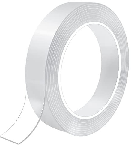 ZGTS 5m/16.4FT Double Sided Tape Heavy Duty, Clear Double Sided Tape Reusable Nano Adhesive Tape Traceless Transparent Double Sided Adhesive Tape for Carpet, Photos Wall, Posters, Kitchen, Party