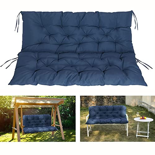 Taifuan Bankkissen,Sitzauflagen GartenmöBel,Wasserfest Sitzauflagen GartenmöBel, für Gartenmöbel Bankkissen Sitzauflage Gartenbank Hollywoodschaukel(Size:150X100X10cm,Color:Dark Blue)