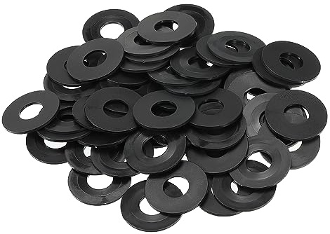 PATIKIL M12 Nylon Flache Unterlegscheiben 100 Packung 12mm ID 30mm AD 1,5mm Dick Dichtungsringe Beilagscheiben Dichtring für Wasserhahn Rohre Wasser Schlauch Befestiger Bolzen Schwarz