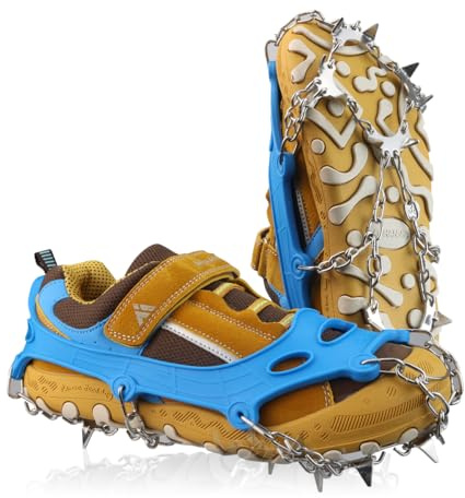 Stainless Steel Anti Slip Traction Cleats for Kids - Ice Snow Grips for Hiking, Walking & Climbing