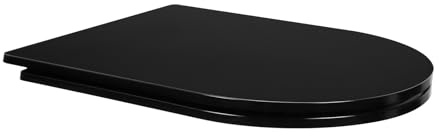 Fanmitrk Duroplast Toilet Seat-Soft Close U Shape Toilet Seat Black,Easy to Clean,Quick Release (UF18-03B)