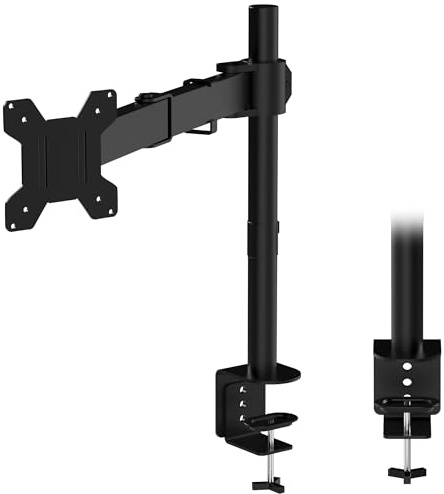 ZENO Monitor Stand for 13-32 Screens | Monitor Arm with Desk Clamp & Cable Management Hooks, Height Adjustable, Full Tilt, Rotation & Swivel | Monitors Stand for VESA 75/100