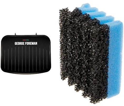 George Foreman Medium Electric Fit Grill & Sponge Bundle