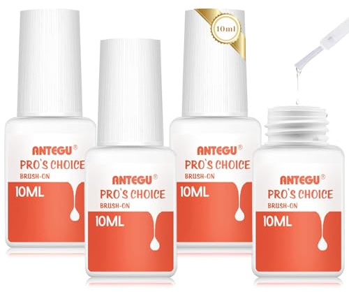 4 * 10ml Pegamento para uñas Extra Fuerte,Pegamento Super Fuerte para Puntas de uñas Acrílicas,Resistente y de Larga Duración para Nail Art Pegamento,Fácil de Aplicar en Las uñas