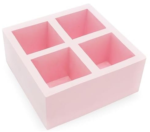 Molde de Silicona de 4 Cubos para Jabones, Velas y Cosmética Sólida | Antiadherente y Flexible | Ideal para Manualidades | 5 x 5 cm