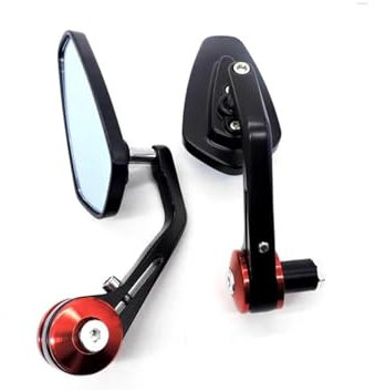 HSAJFEB 7/8'' 22 Mm Lenkerendenspiegel Motorrad-Rückspiegel Aus Aluminiumlegierung Für CB1000R CB500X CB500F CB650R CB650F CB125R Motorradzubehör(Rot)