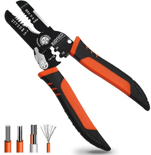 XUDYVCO 5 in 1 Wire Stripper Tool, Premium 7 Inch Wire Strippers for 10-20 AWG Electrical Wire, Multifunctional Electrician Pliers for Crimping, Cutting, Stripping, Shearing, Clamping