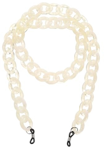 sourcing map Brillenketten für Damen, Acryl, Brillenhalter Ketten, verstellbare Sonnenbrillen-Lanyard-Halter, Kette, Perlenschnurhalter, Anti-Verlust-Gurt für Brillen, Sonnenbrillen, Beige