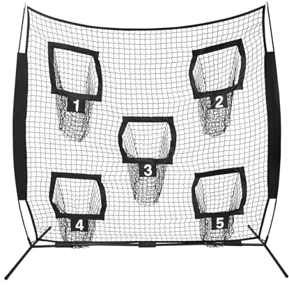Rugby Wurfnetz: 7'x7' mit 5 Zieltaschen ideal für Garten und Indoor-Training