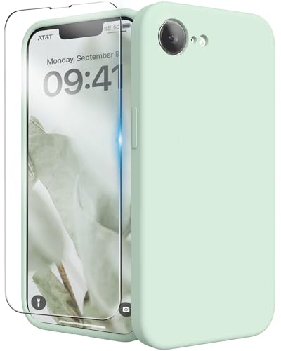 INGIDO für iPhone 16e Hülle, Liquid Silikon Hülle mit Upgraded Kameraschutz Handyhülle Kratzfest stoßfeste Schutz Case mit Soft Mikrofaserfutter für iPhone 16e 6.1 Zoll - Helles Grün
