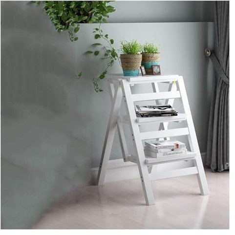 Plant Display Stand Folding Step Stool Thickening Shelving Ladder Staircase Chairs Multifunction Flower Rack Window(68 * 55 * 42cm)